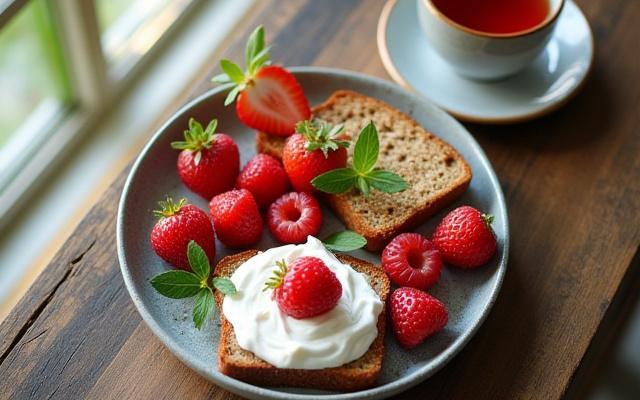 Woman enjoying a healthy breakfast, illustrating intermittent fasting.