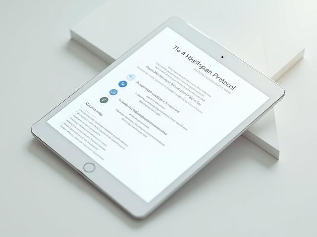 Digital mockup of 'The 4-Week Healthspan Protocol' on a tablet screen, displaying a table of contents.
